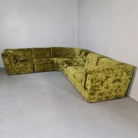 Midcentury modular sofa velvet green modulaire bank 70s