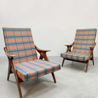 Midcentury Dutch design armchairs de Ster Gelderland 'de knoop' fauteuils