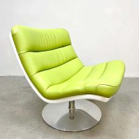 Vintage Dutch design swivel chair draaifauteuil Artifort F978 'Green spirit'