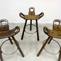 Midcentury Spanish barstools stool vintage Spaanse barkrukken Brutalist design