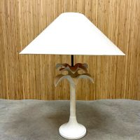 Vintage Italian design ceramic palmtree table lamp keramiek Tomaso Barbi style 60s