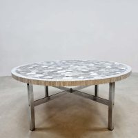 Vintage round mosaic coffee table Berthold Müller