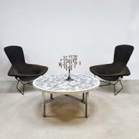 Vintage round mosaic coffee table Berthold Müller