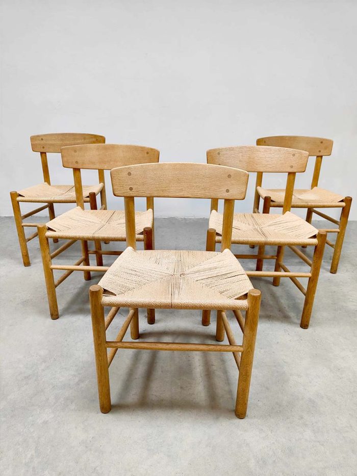 Vintage design oak dining chairs J39 Børge Mogensen