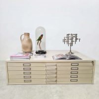 Vintage industrial coffee table chest of drawers salon tafel ladenkast