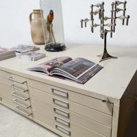 Vintage industrial coffee table chest of drawers salon tafel ladenkast 6