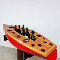 Vintage boatbar midcentury design boat liquor bar bootbar dranken kast interieur