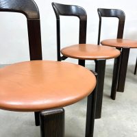 Vintage midcentury design Bruno Rey dining chairs and stools set