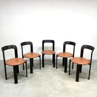 Vintage midcentury design Bruno Rey dining chairs and stools set