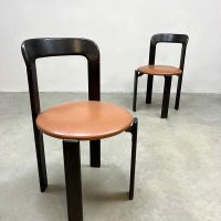 Vintage midcentury design Bruno Rey dining chairs and stools set eetkamerstoelen krukken