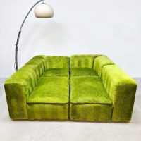 Midcentury design modular sofa green velvet modulaire elementen bank