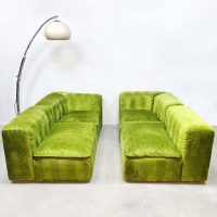 Vintage modular velvet sofa modulaire elementen bank 'Green spirit'
