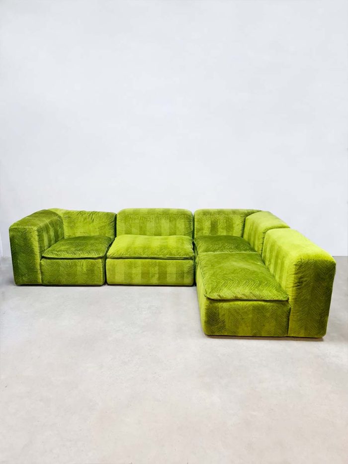 Vintage modular velvet sofa modulaire elementen bank ‘Green spirit