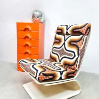 Vintage Space age lounge chair fauteuil Peter Ghyczy COR 'Psychedelic print'
