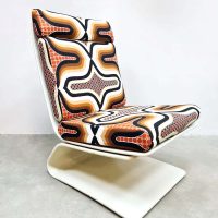 Vintage German Space age lounge chair fauteuil Peter Ghyczy COR 'Psychedelic print'