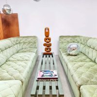 Midcentury 70s design modular sofa seating elements modulaire elementen bank Laauser 'Pastel green'