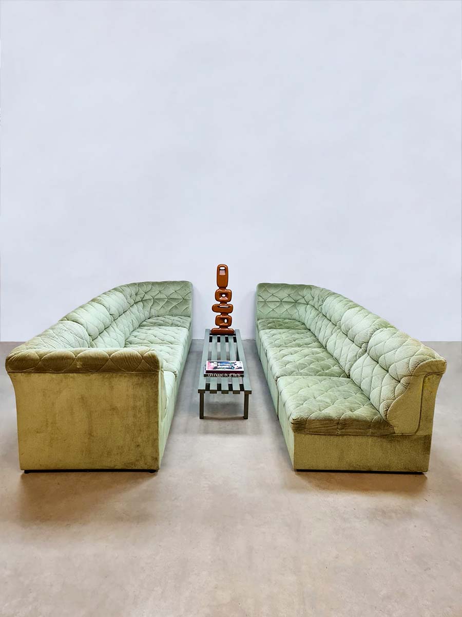 Vintage modular sofa seating elements modulaire elementen bank Laauser 'Pastel green'