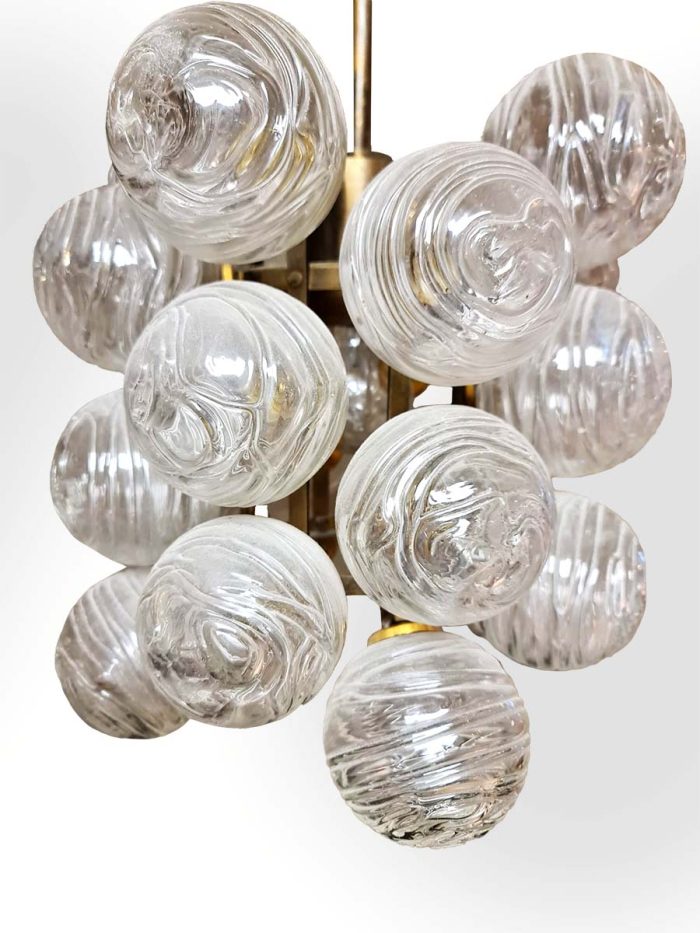 Midcentury design German sputnik pendant lamp glass snowballs hanglamp Doria 1970