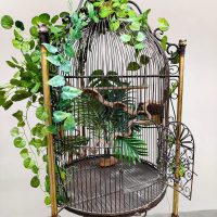 Vintage French brass XXL royal decorated birdcage luxe vogelkooi