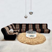 Vintage seventies modular sofa elementen bank 'Geometric lines'
