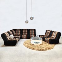 Vintage seventies modular sofa elementen bank 'Geometric lines'