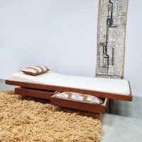 Vintage Dutch design teak bed daybed lounge bank 'Minimalism'