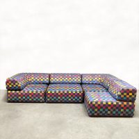 Vintage modular sofa elementen bank Cor Trio Team Form AG 'Colored Check'