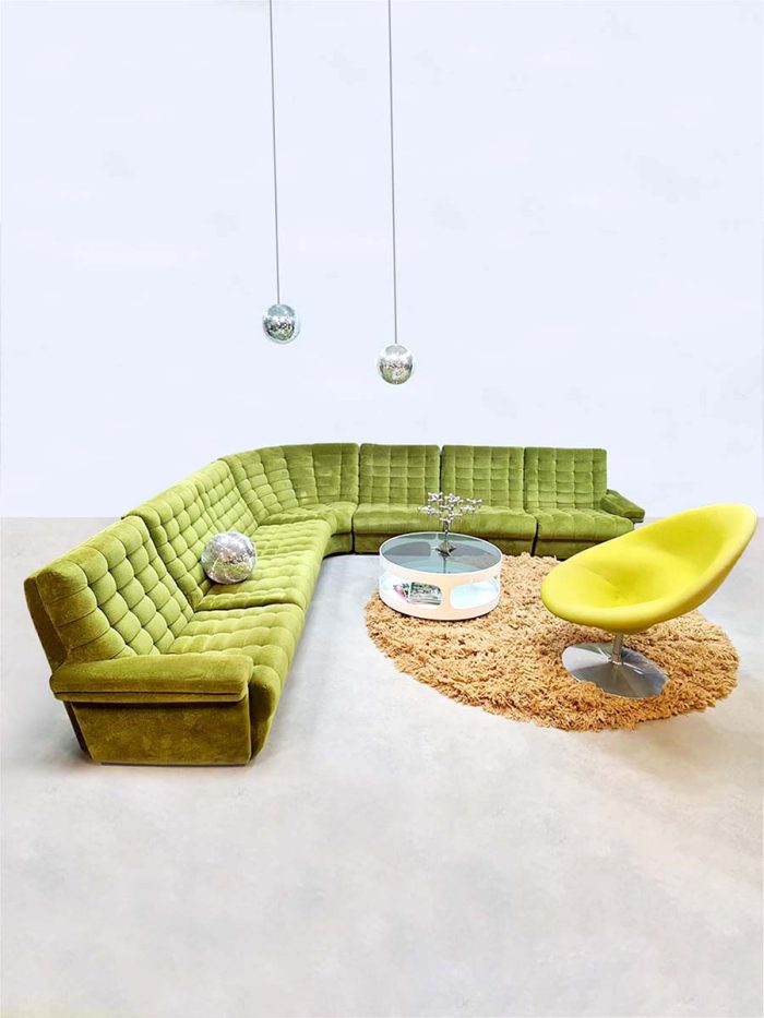 Midcentury vintage design modular sofa modulaire lounge bank Laauser 'Forest green'