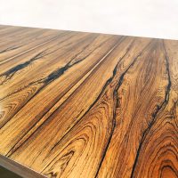 Midcentury interior design chrome palissander rosewood dining table eetkamertafel