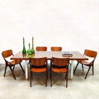 Vintage modernist rosewood dining table palissander eetkamertafel