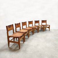 Vintage leather dinner chairs leren eetkamerstoelen Werner Biermann Arte Sano