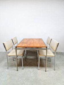 Vintage Dutch design dining set chairs SM07 eetkamerset Cees Braakman