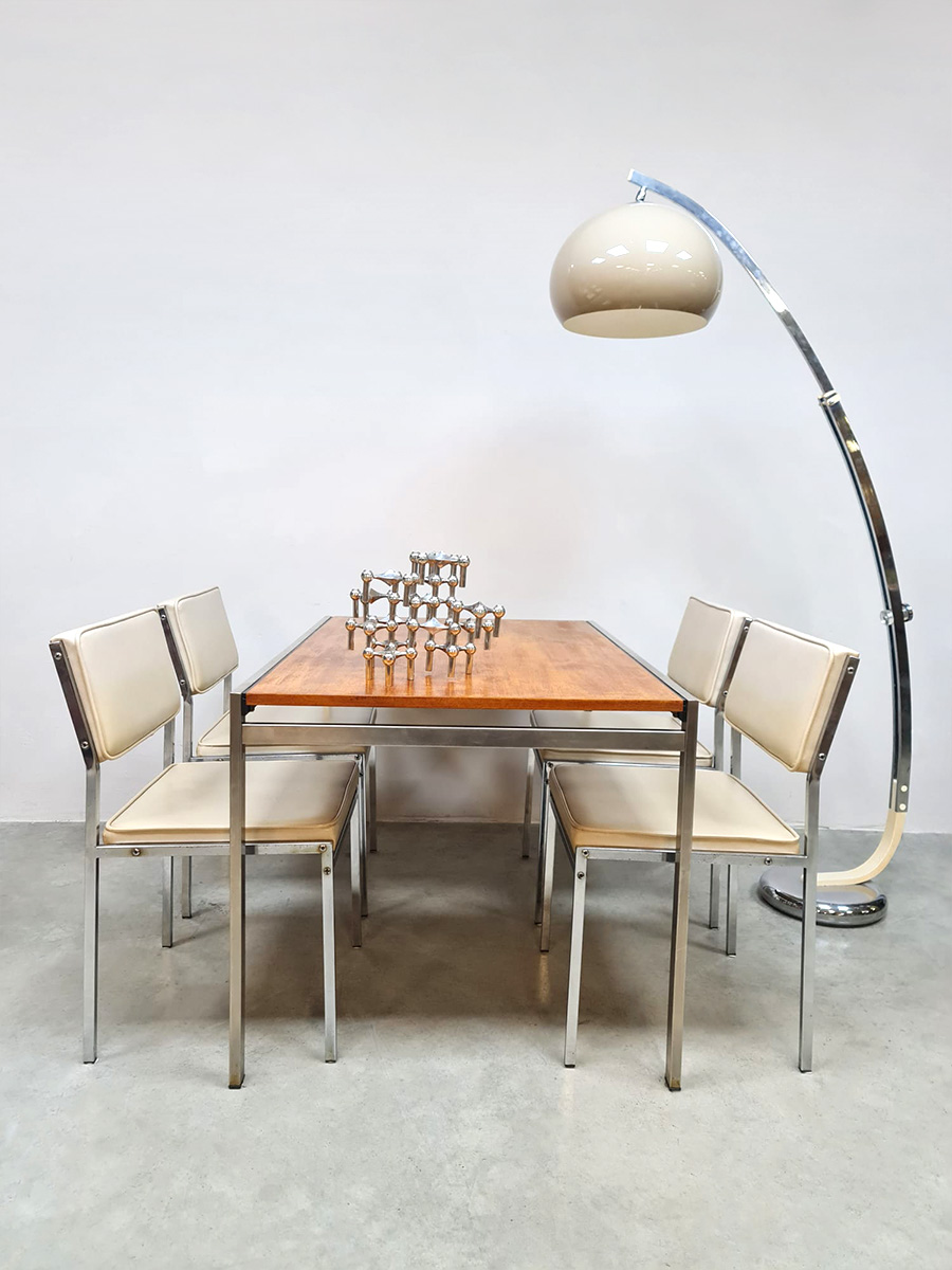 Vintage Pastoe dining set chairs & table eetkamerset Cees Braakman 'Minimalism'