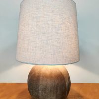 Midcentury stone design large ceramic table lamp keramieke tafellamp 1970