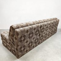 Midcentury interior design modular sofa bed elementen bank slaapbank 'Checkerd dessin'
