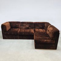 vVintage brown modular lounge sofa modulaire elementen bank 1970
