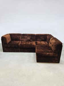 Vintage brown modular lounge sofa 1970