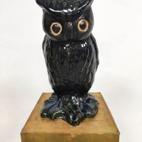 Midcentury interior design ceramic owl statue keramieke uil decoratie beeld 1970's