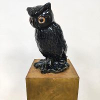 Vintage ceramic owl statue keramieke uil decoratie beeld 1970's