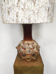 Vintage ceramic table lamp keramieke tafellamp 1960 'Artichoke'