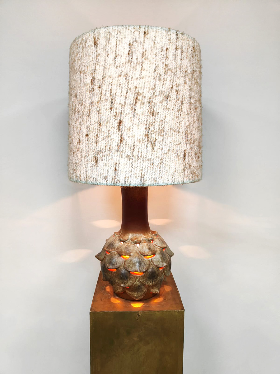 Vintage ceramic table lamp keramieke tafellamp 1960 'Artichoke'