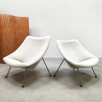 Vintage design Artifort 'Oyster' lounge chairs set Pierre Paulin 1960