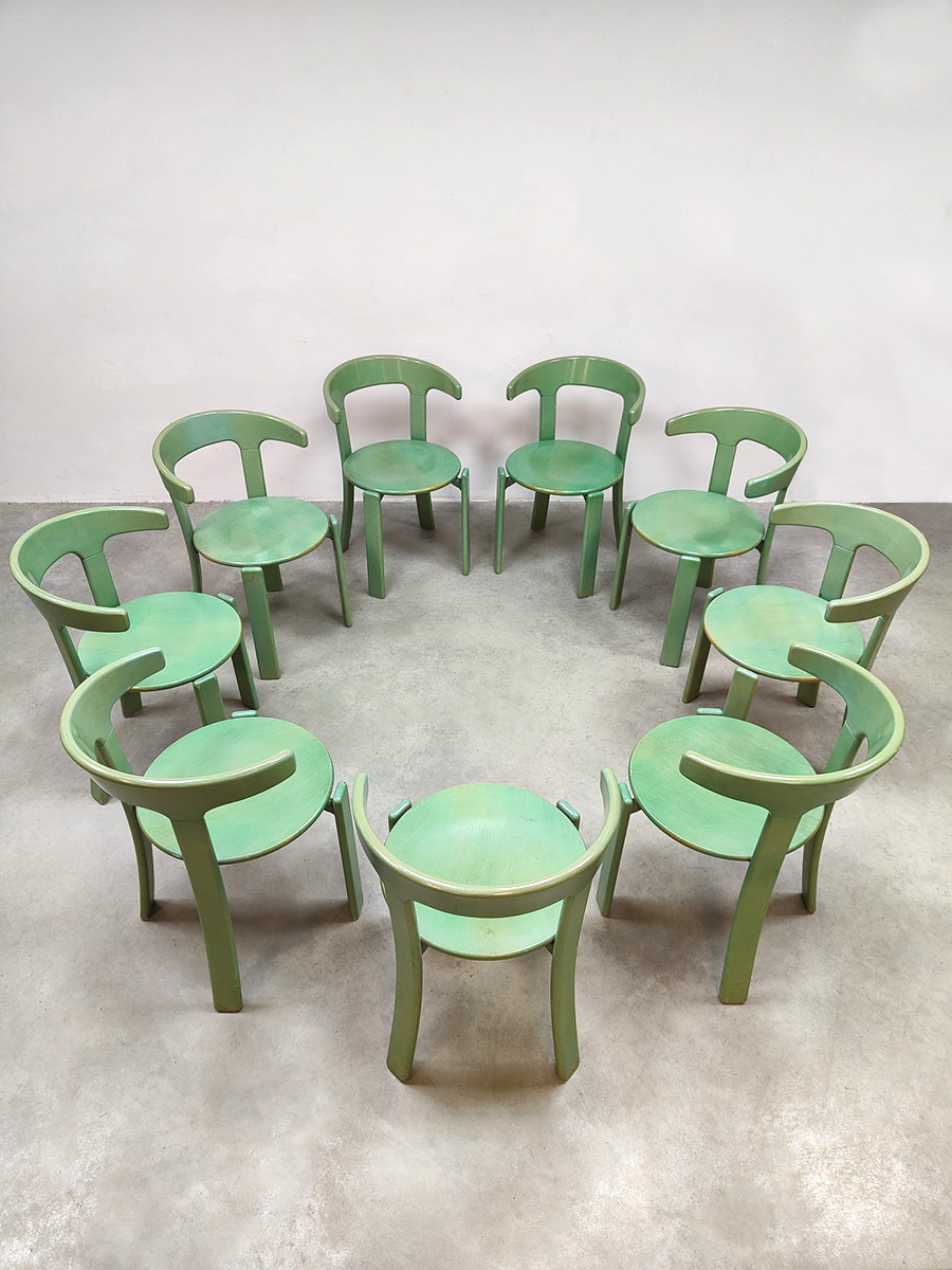 Vintage design bull horn dining chairs eetkamerstoelen Bruno Rey 1970's