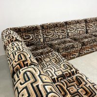 Vintage design modular sofa modulaire elementen bank 'Geometric luxury velvet'