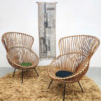 Vintage Dutch design rattan chairs rotan fauteuils 'Rohe Noordwolde'