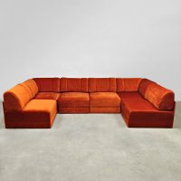 Vintage modular sofa modulaire elementen bank 'Burnt orange'