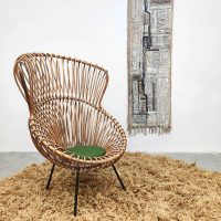 Vintage rattan chair rotan lounge fauteuil Rohé Noordwolde