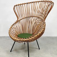 Vintage rattan lounge chair Rohé Noordwolde