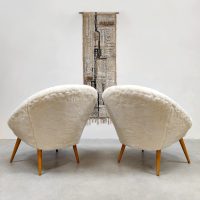 Vintage sheepskin club chairs easy chairs lounge fauteuils schapenvacht