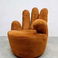 Swivel hand design chair handstoel draaifauteuil camel